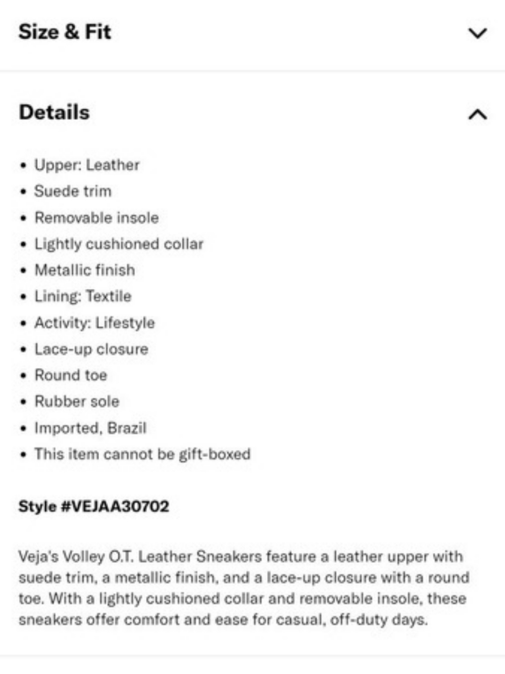 Veja Volley O.T. Leather Sneakers Leather Sneakers Silver & Off-white Women's 6 - Picture 12 of 12
